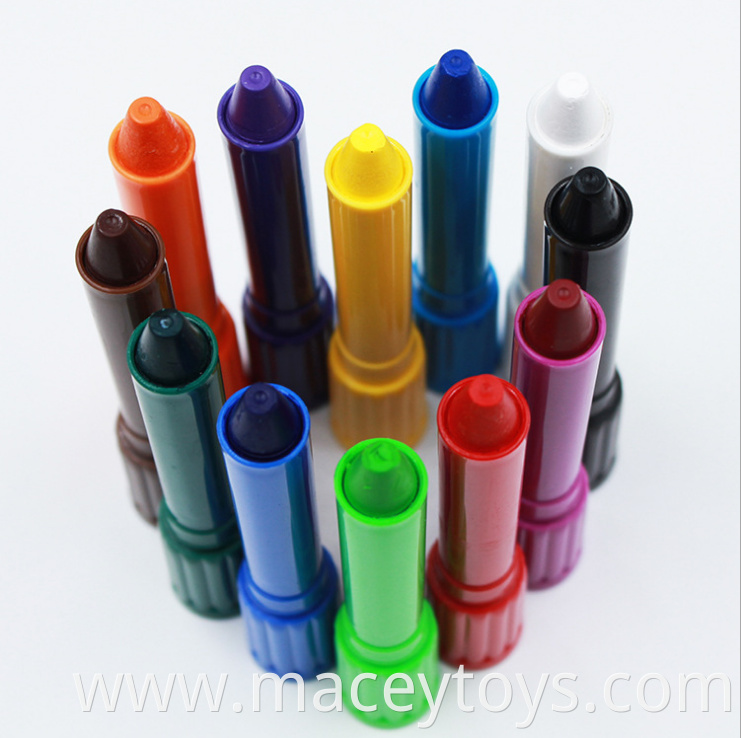 6/12 /24 color excellent smooth Nontoxic retractable oil pastel wax crayon set Rotating crayons Lipstick